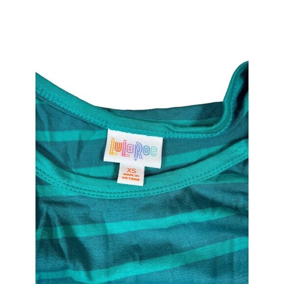 Lularoe Women's Turquoise Striped Dress - Picture 3 of 6